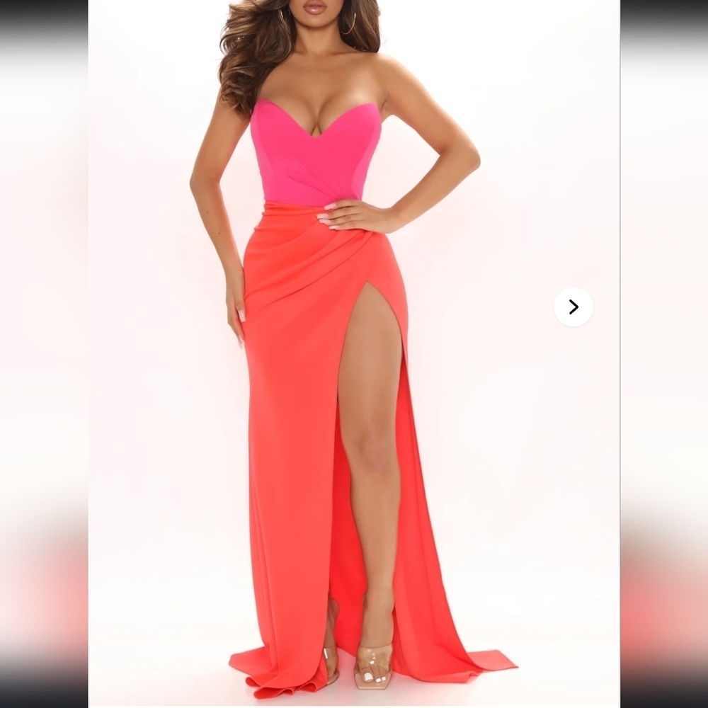 Elegant Coral and Pink Maxi Skirt